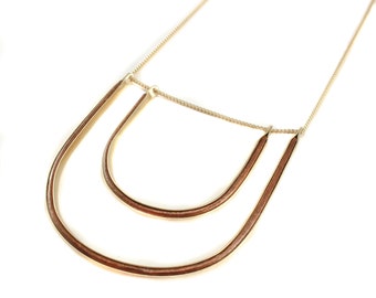 Inlay Double Arc Necklace