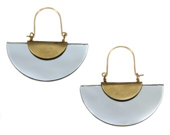 Modern Demi Mirror Hoop Earrings