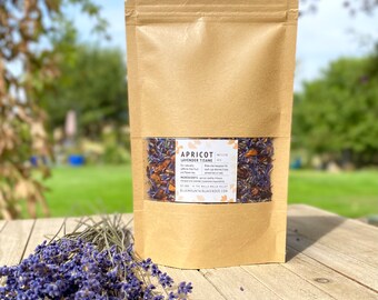 Apricot Lavender Tisane with Lavender Flowers: Non-Caffeinated Fruit & Flower Blend; Herbal; Add-on Tea Infuser Option for Lavender Lovers