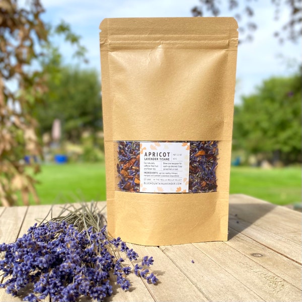 Apricot Lavender Tisane with Lavender Flowers: Non-Caffeinated Fruit & Flower Blend; Herbal; Add-on Tea Infuser Option for Lavender Lovers