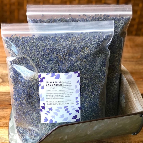 Bulk Dried Lavender Flowers: French Blend of highest grade lavender for craft, potpourri, candle, aromatherapy, sachet, by-the-pound