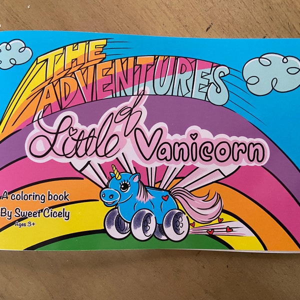 The Adventures of Little Vanicorn, a children’s coloring book