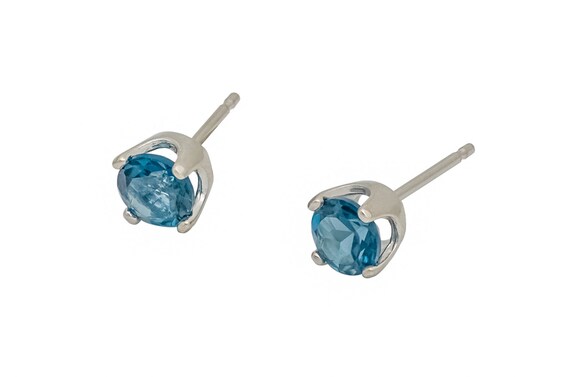 London Blue Topaz Argentium Silver Earrings Nickel Free