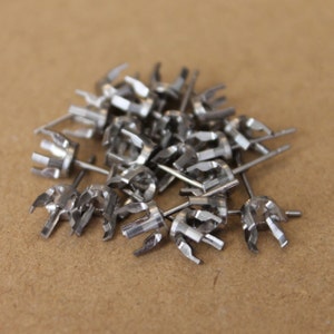 Pure Titanium Prong Stud Earring Findings 10 pairs Hypoallergenic For 5mm Stones Exclusively by Pretty Sensitive Ears image 3