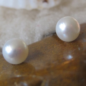 Classic Pearls Small 4-4.5mm Hypoallergenic Earrings for Sensitive Ears Your Choice: Niobium, Titanium, Surgical Steel Studs image 1