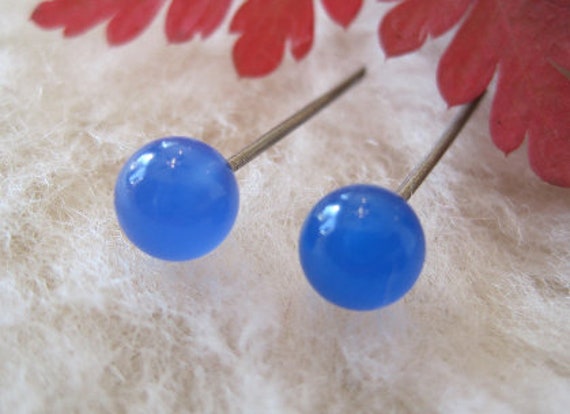 Pure Titanium Earrings Hypoallergenic Earrings Allergy Free Earrings for Metal Allergies Blue Onyx Gemstone Blue Onyx Earrings Studs Etsy