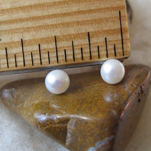 Classic Pearls Small 4-4.5mm Hypoallergenic Earrings for Sensitive Ears Your Choice: Niobium, Titanium, Surgical Steel Studs image 2