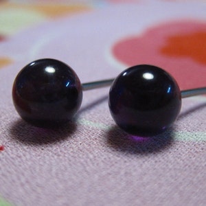 Hypoallergenic Amethyst 6mm Gemstone Stud Earrings (Nickel Free Niobium Titanium / Surgical Steel Stud Earrings for Sensitive Ears)