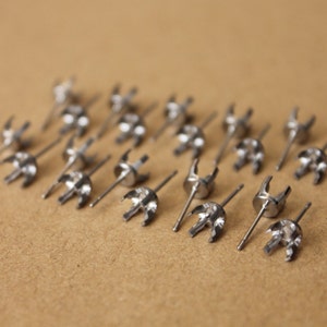 Pure Titanium Prong Stud Earring Findings 10 pairs Hypoallergenic For 5mm Stones Exclusively by Pretty Sensitive Ears image 1