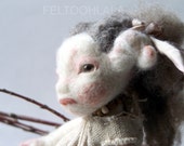 Reserved for Kristin-Thistle, a needle felted art doll by FELTOOHLALA.