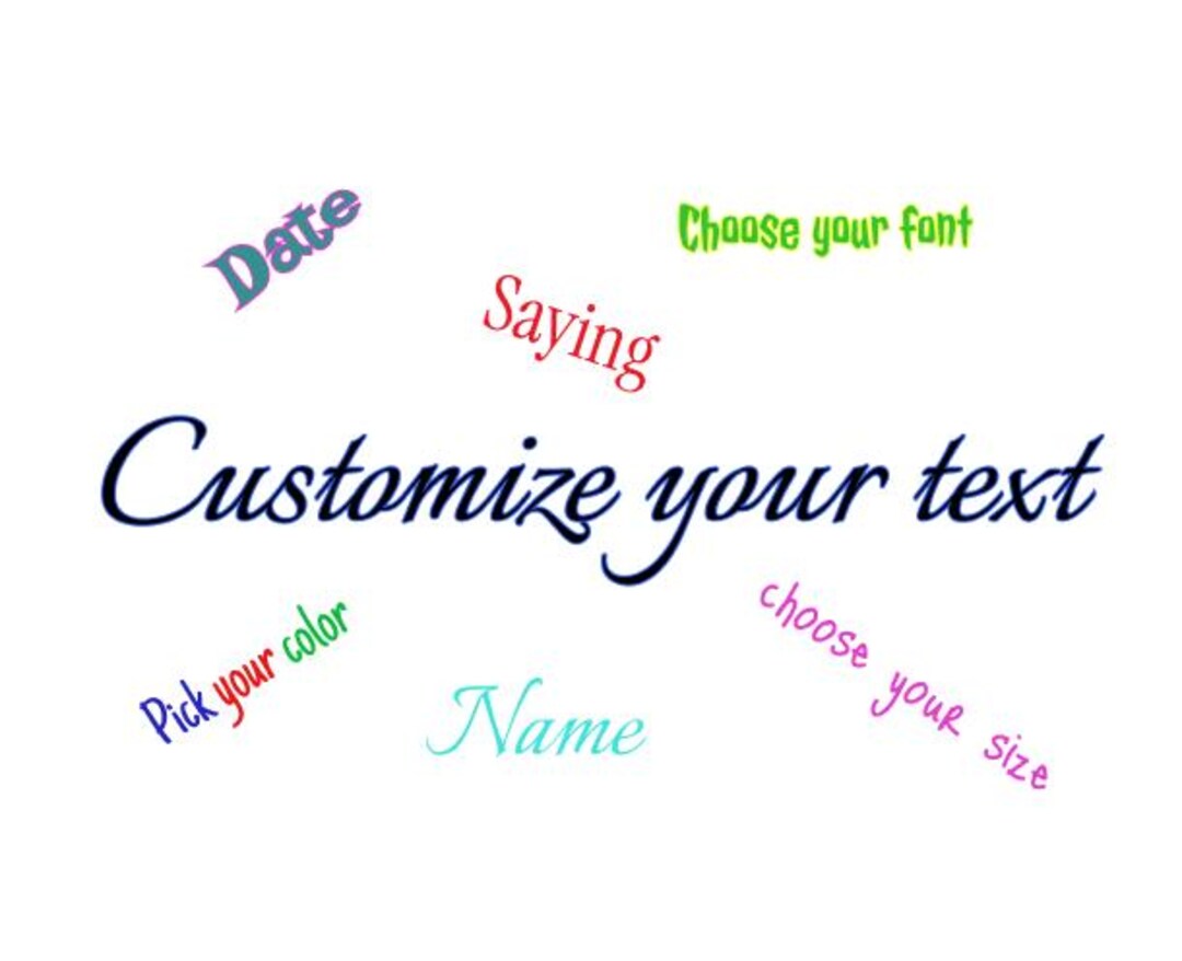 Personalized Text Custom Text Vinyl Decals: Personalized Car, Laptop, Wall Stickers - Etsy