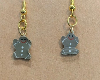 Earrings, gingerbread, dangle, pierced, lightweight casual, formal or festive