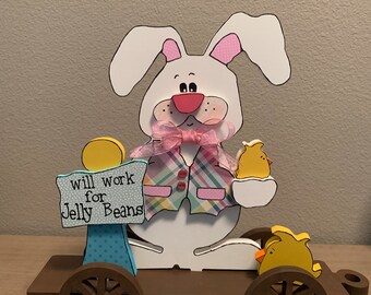 Easter Bunny, Easter rabbit, table setter, decoration, wood