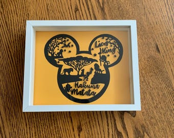 Disney Lion King, Simba, paper cut art, disney fan, silhouette, Disney decoration