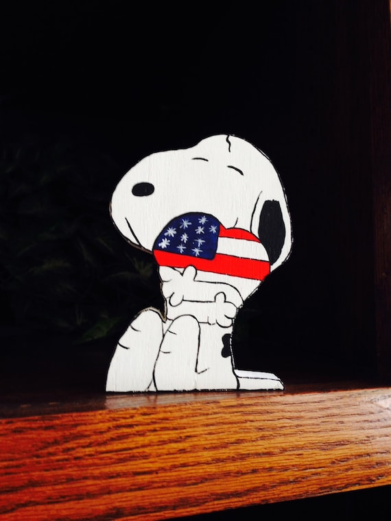 Patriotic Snoopy 4th Of July Decor Star Spangled Banner Americana Table Mantle Desk Decoration