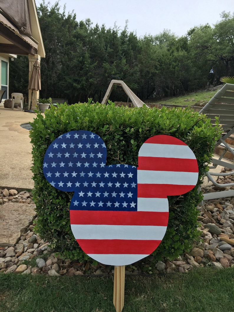 Mickey Mouse Patriotic Flag Disney Fourth Of July Etsy