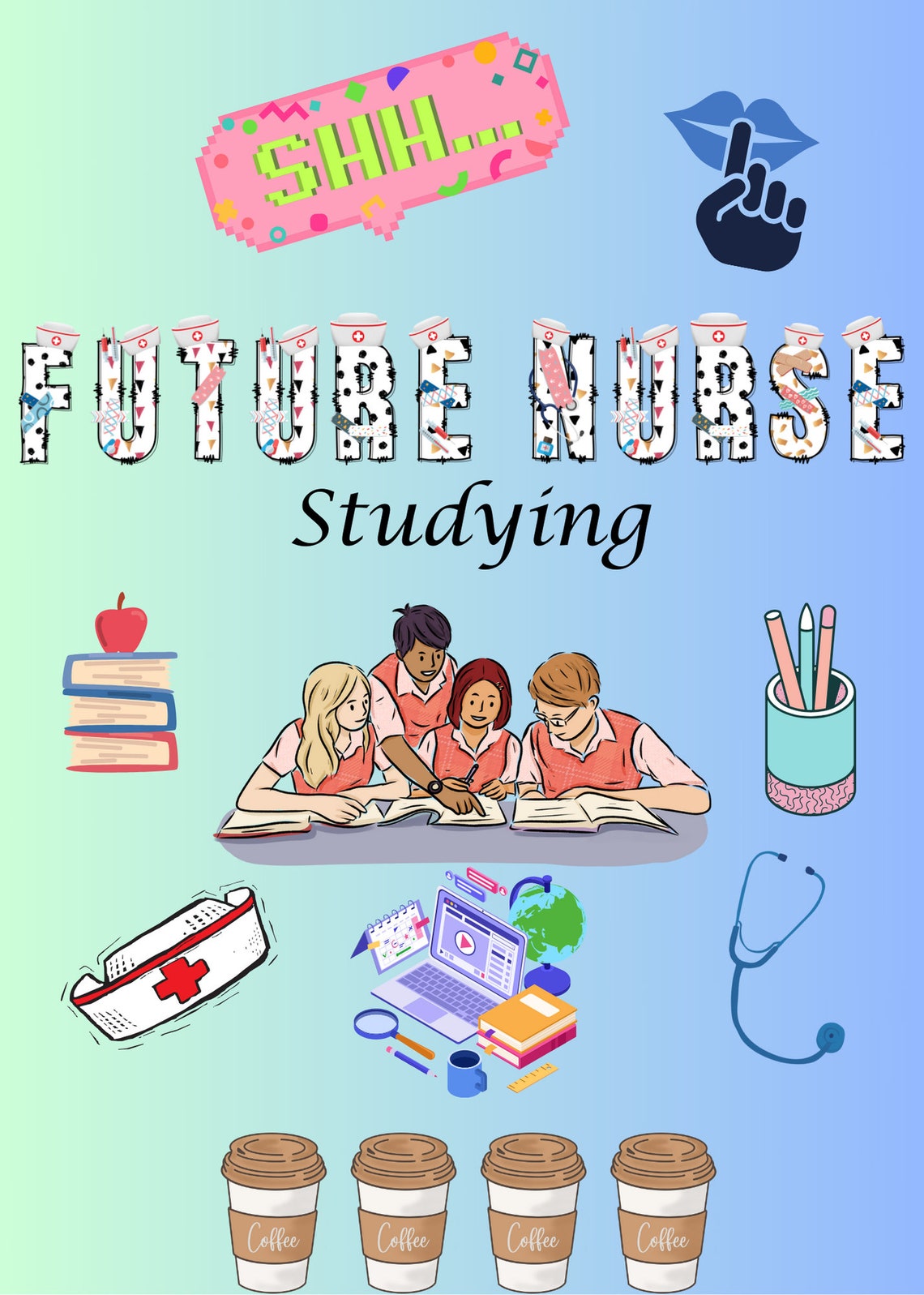 Printable Shh Future Nurse Studying - Etsy