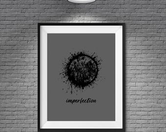 Imperfection Wabi Sabi Print | Bold Zen Splatter Art | Printable Stoic Poster | Acceptance Wall Decor | Firat Sami Art