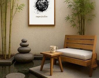 Imperfection Wabi Sabi Art | Beige Splatter Print | Printable Zen Poster | Beauty in Flaws Decor | Firat Sami Art Gift