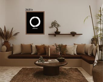 Wholeness Enso Printable Art | High-Contrast Zen Art | Mindfulness Gift | Digital Download
