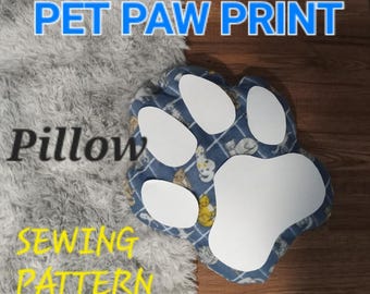 Pet Paw Print Pillow Sewing Pattern Digital Download