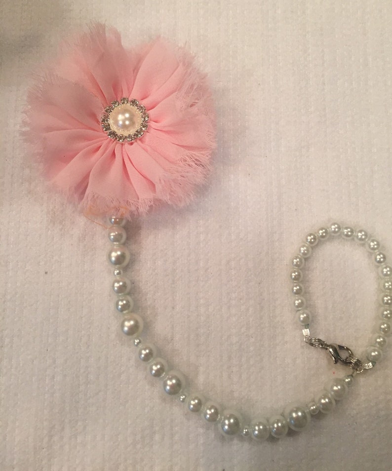 White Pearl Pacifier Clip Etsy