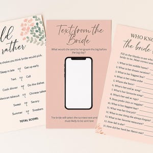 Bridal Shower Games Bundle ~ Fun & Elegant Wedding Party Activities ~ Printable Bachelorette Game Pack ~ Instant Download