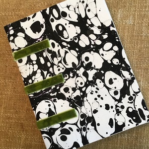 Handmade hand stitched marbled covered blank journal-Fl17