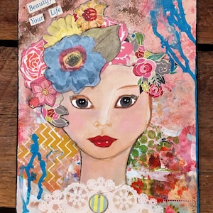 Collage art, mixed media,  original , titled &quot;Beautify&quot;