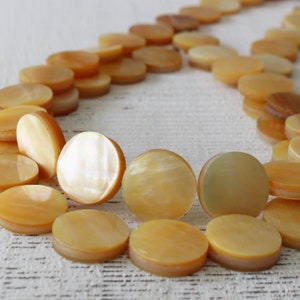 Natural Mother Of Pearl Coin Beads Shell Beads For Jewelry Making Jewelry Supplies Shell Coin Beads 16 Inch Strand image 1