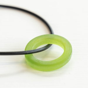 23mm Sea Glass Ring Beads - Cultured Sea Glass Beads - Jewelry Making Suppy - Lime Green - 23mm - Choose Amount