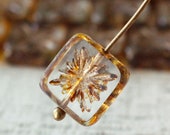 10mm Glass Tile Bead - Czech Glass Beads - Jewelry Making Supply - Crystal Picasso Beads - 10 Beads
