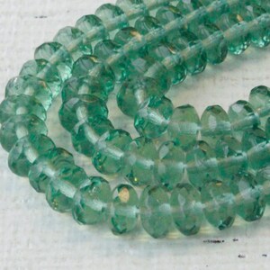 5x7mm Rondelle Beads Czech Glass Beads Transparent Green Tourmaline Glass 25 beads image 4