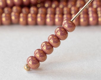 Size 6 Seed Beads - Rusty Copper Luster - Preciosa - Czech Glass Beads - 20 Inches