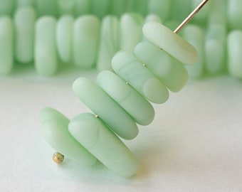 Cultured Sea Glass Pebbles - Beach Glass Nuggets -  Recycled - Opaque Light Mint Green ~ 8 inches