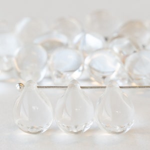 10x14mm Teardrop Beads - Jewelry Making Supply - Large Glass Teardrop - Crystal - Choose Amount