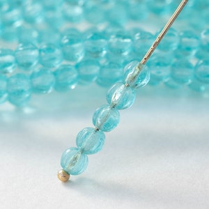 120 - 4mm Melon Beads - Transparent Seafoam - 120 Beads