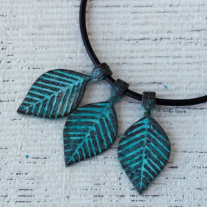 Mykonos LeafPendant - 29x14mm - Green Patina Pendant Beads For Jewelry Making Supply -