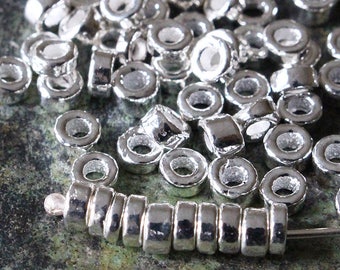 Mykonos Beads -  Mykonos Silver Beads - Silver Seed Beads - Jewelry Making Supplies - Ceramic Beads - Choose Your Amount