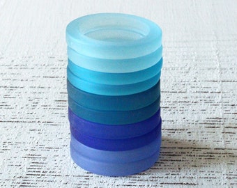 Sea Glass Rings - Sea Glass Beads For Jewelry Making Supply - Glass Rings - 27mm -Choose Color And Amount