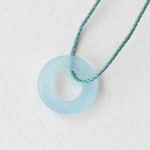 17mm Frosted Glass Rings - Cultured Sea Glass Beads - Light Aqua - 2 or 10