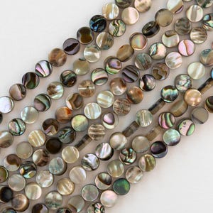 4 mm Abalone Münzperlen - halber oder ganzer Strang