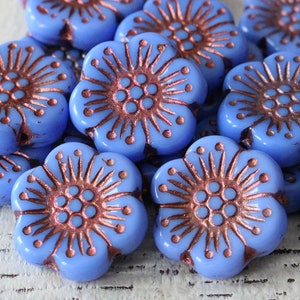 18mm Anemone Beads Czech Flower Beads For Jewelry Making Czech Glass Beads Opaque Anemone Copper Decor Choose Color image 4