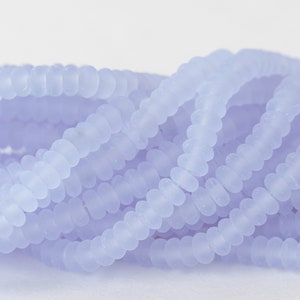 100 - 4mm Rondelle Bead - Smooth Rondelle - Glass Spacer Disk Beads - Lavender Matte - 100 beads