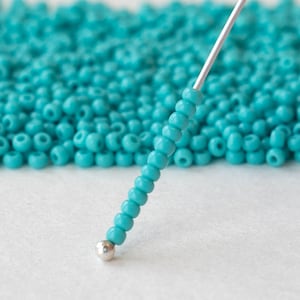 11/0 Seed Beads - Preciosa Ornella - Czech Glass Beads - Opaque Blue Turquoise - 24 gram tube
