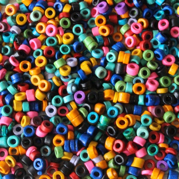 Mykonos Beads - 2-4mm Seed Beads For Jewelry Making Supply - Mykonos Ceramic Beads - Small Heishi - Choose Your Amount - Colorful Mix