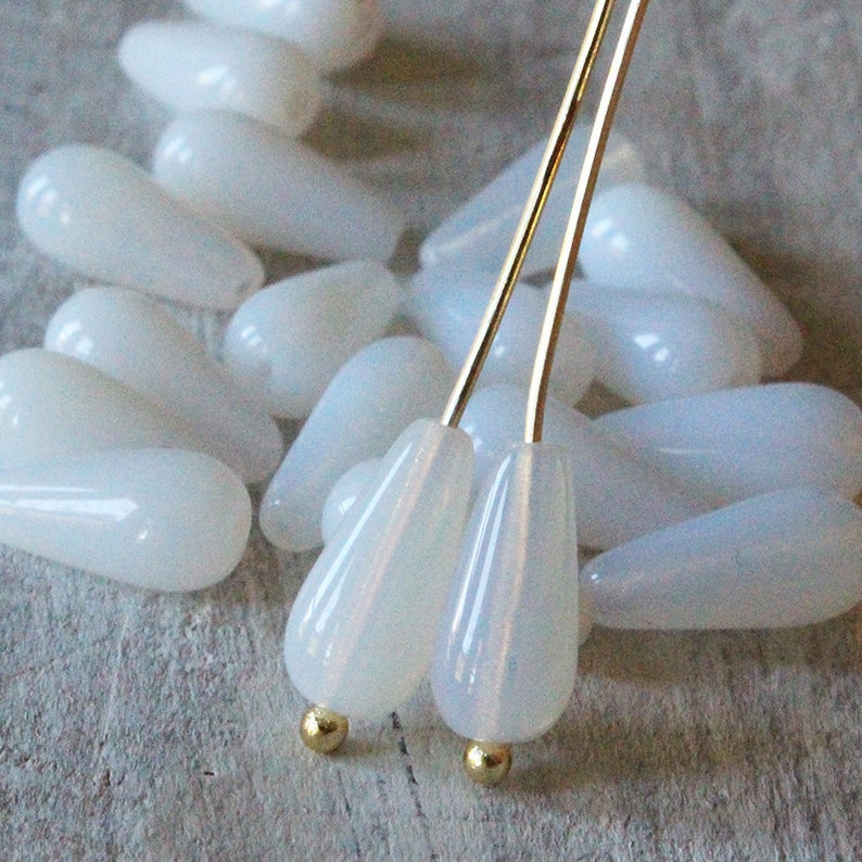 Long Drill Glass Teardrop Beads for Jewelry Making Czech Etsy