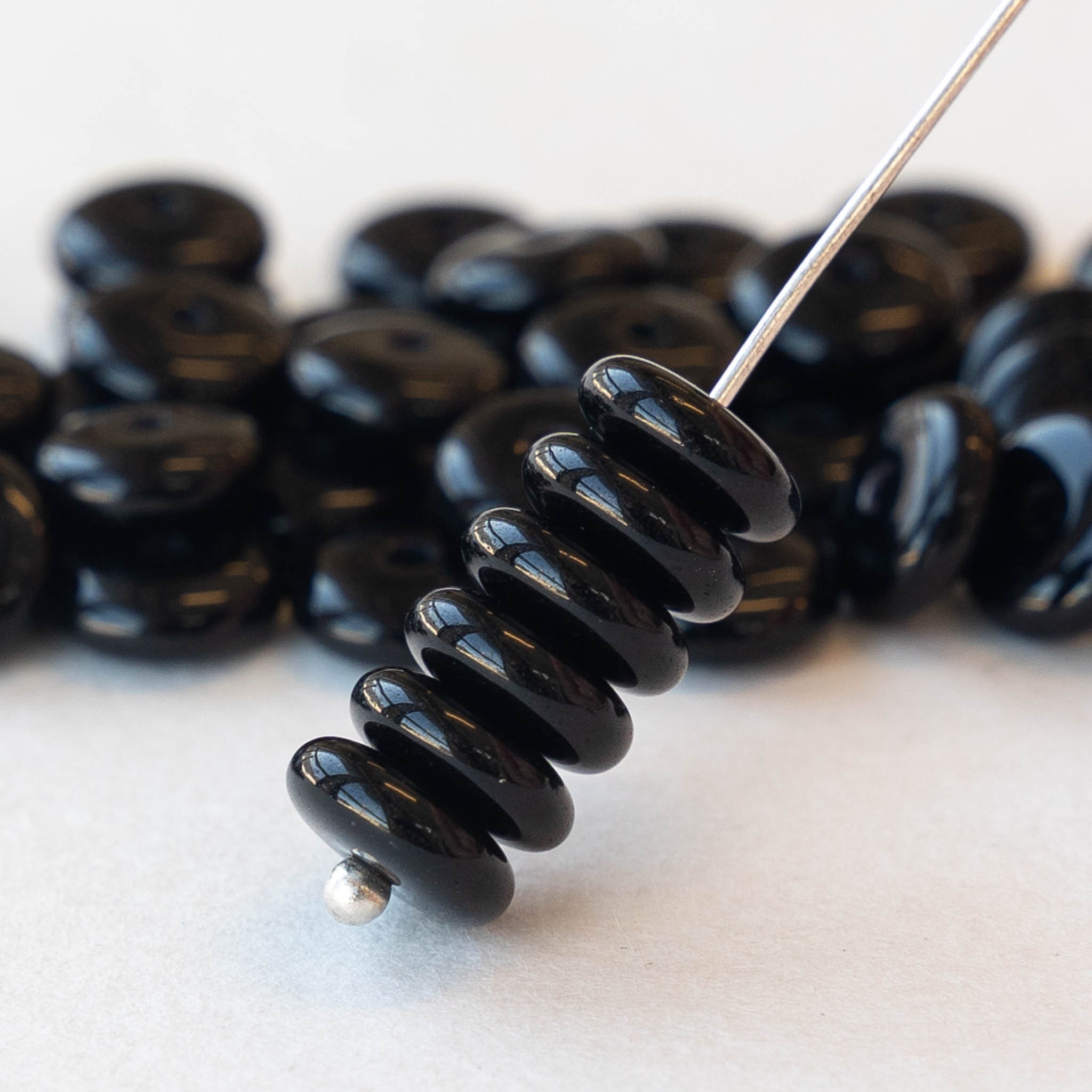 8mm Black Glass Bead 