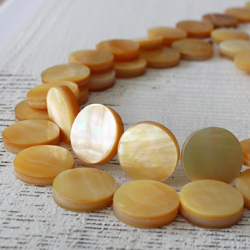 Natural Mother Of Pearl Coin Beads Shell Beads For Jewelry Making Jewelry Supplies Shell Coin Beads 16 Inch Strand image 3