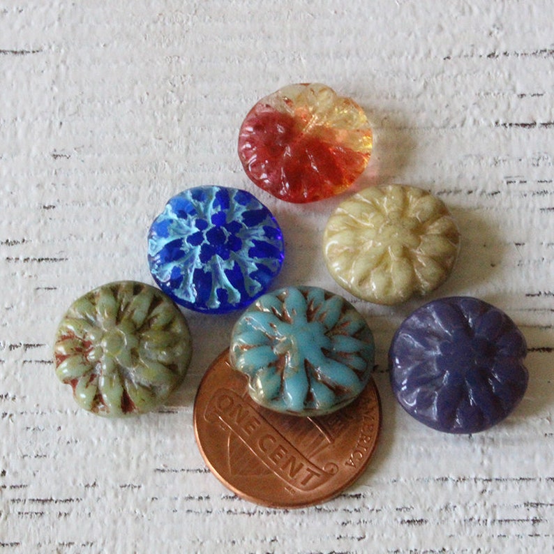 Czech Glass Flower Beads Glass Beads For Jewelry Making Etsy